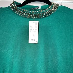 Emerald green tunic dress - size 16